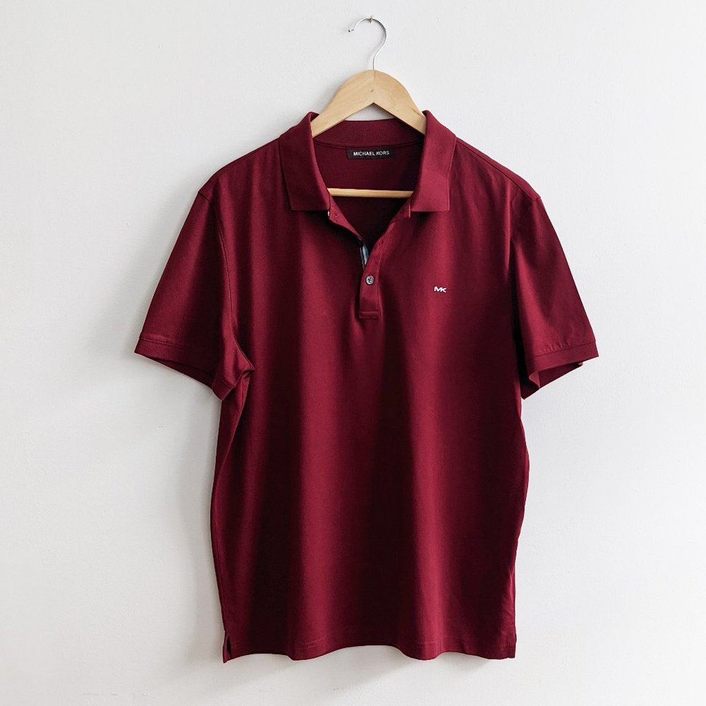 Michael Kors Burgundy Polo 100% Cotton Size M